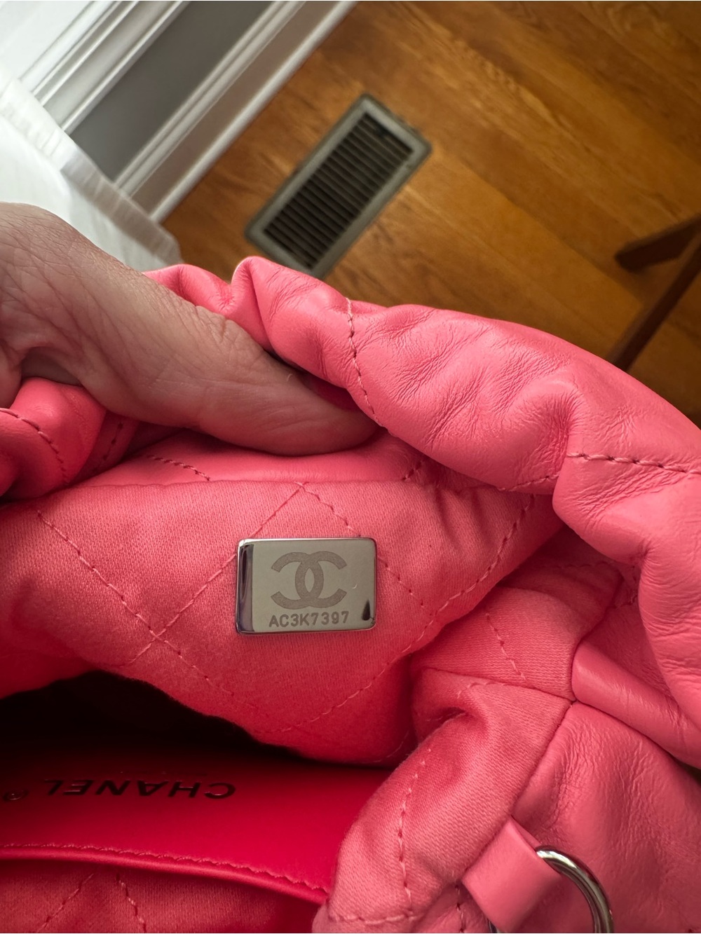 CHANEL Mini 22. Pink with amazing rainbow hardware! - Picture 3 of 10
